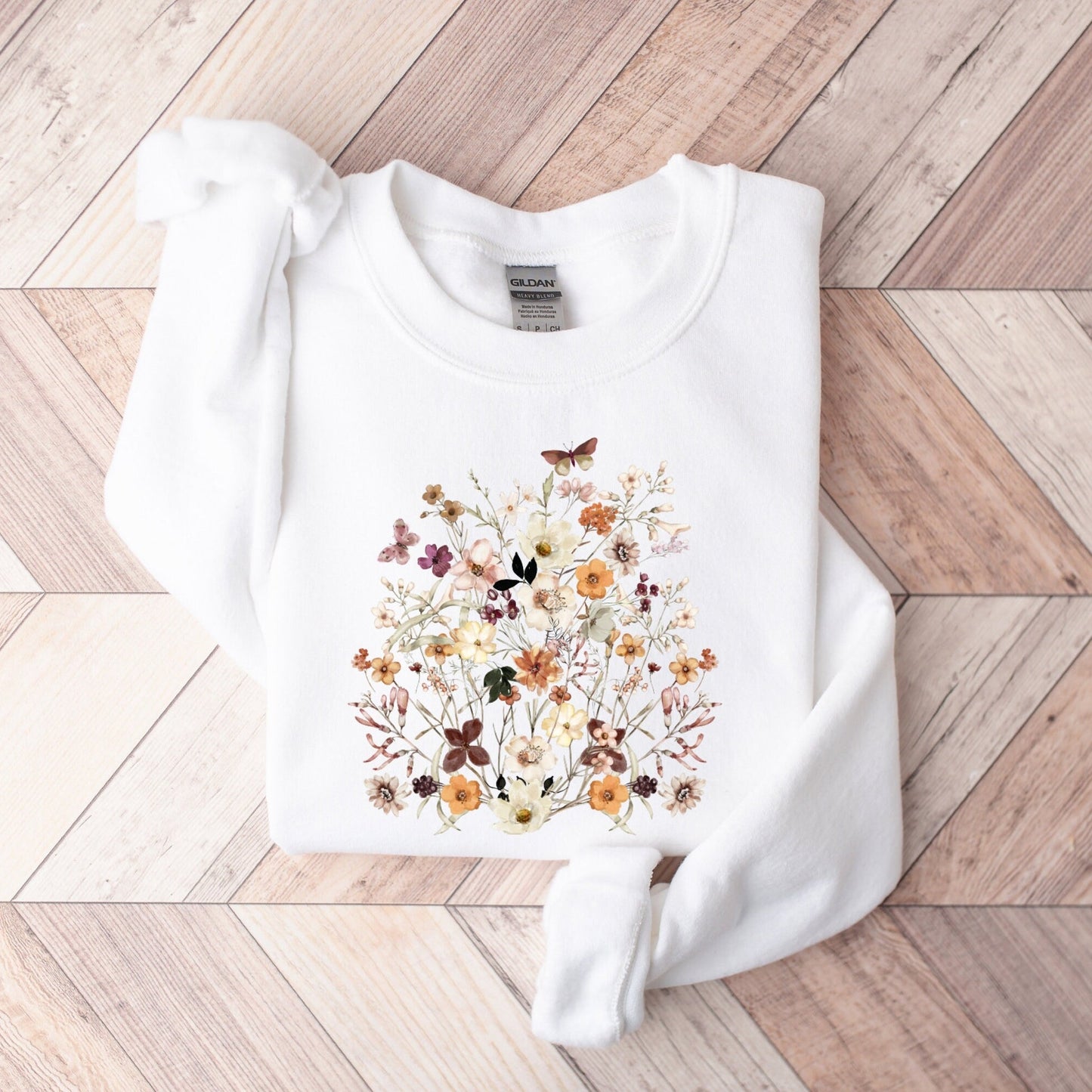 Vintage Pressed Flowers Sweatshirt